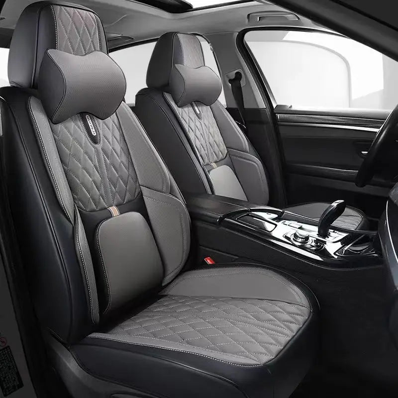 Universal Car Seat Covers Full Covered Durable Artificial Leather Seat Cushion for 90% Sedan SUV  Include Front and Rear Cover