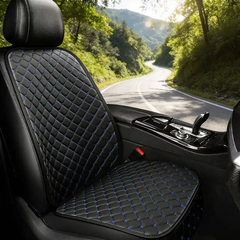 Car seat cushion leather all season universal 7-piece set, single seat anti slip, wear-resistant, no tie, portable rear five sea