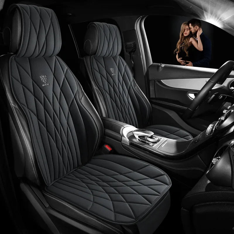 Universal Car Seat Cover Set Leather Car Seat Protective Covers Car Accessories Interior Comfortable Auto Seat Cushion Full Set