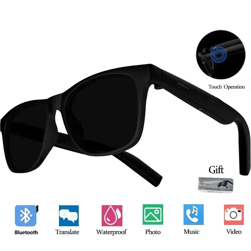 Lenovo   AI Smart Glasses 8K Camera Touch Control Photo Video Recording Voice Assistant Translator Music Bluetooth Sunglasses