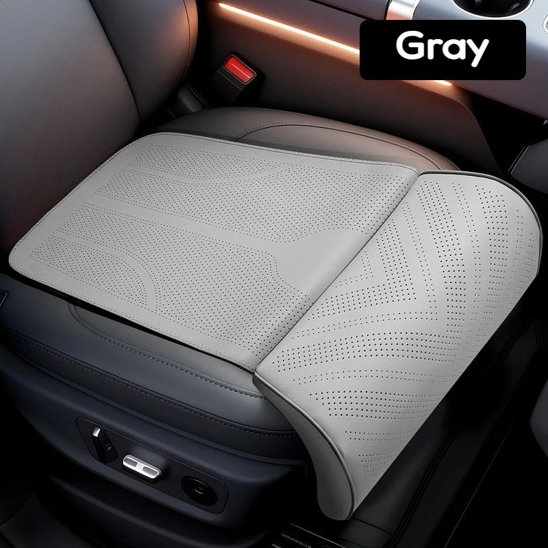 Universal Car Seat Cushion With C-Curve For Leg Support Seat Extender Breathable Perforated Leather Cover Memory Foam Seat Cover