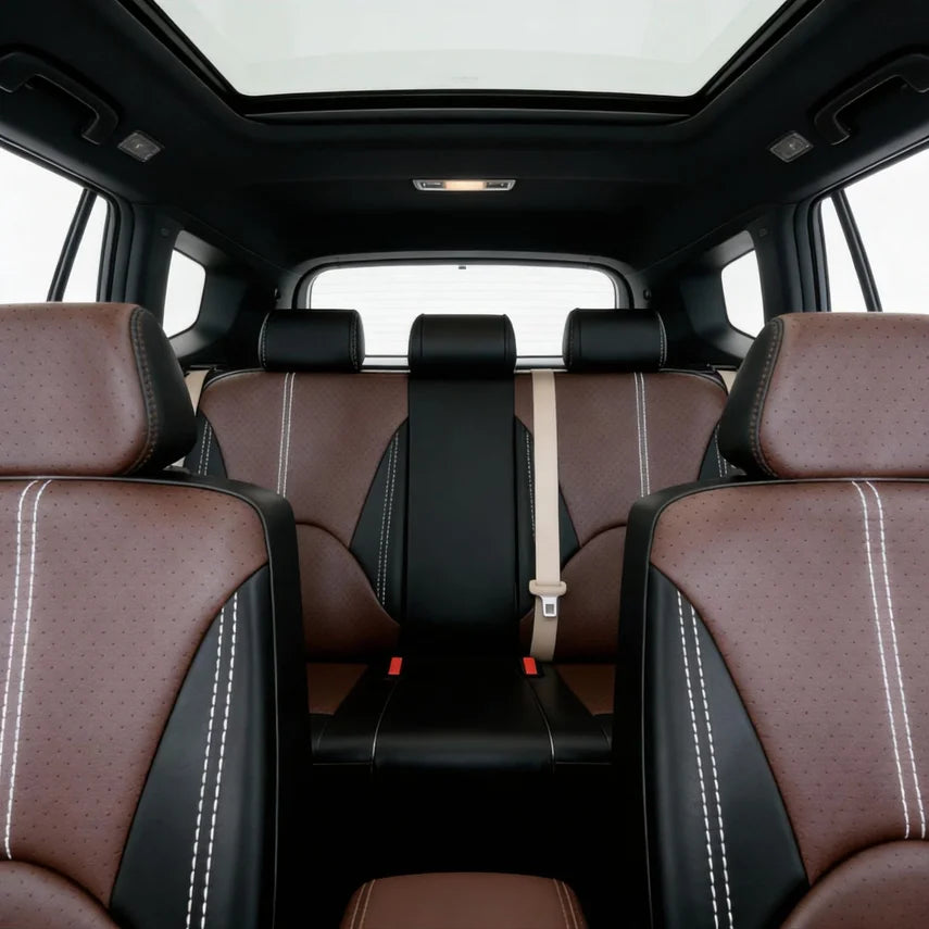 Universal Car Seat Cover With Full Protection, Pu Quilted Leather, Suitable For All Seasons, With Quilted Decorative Design