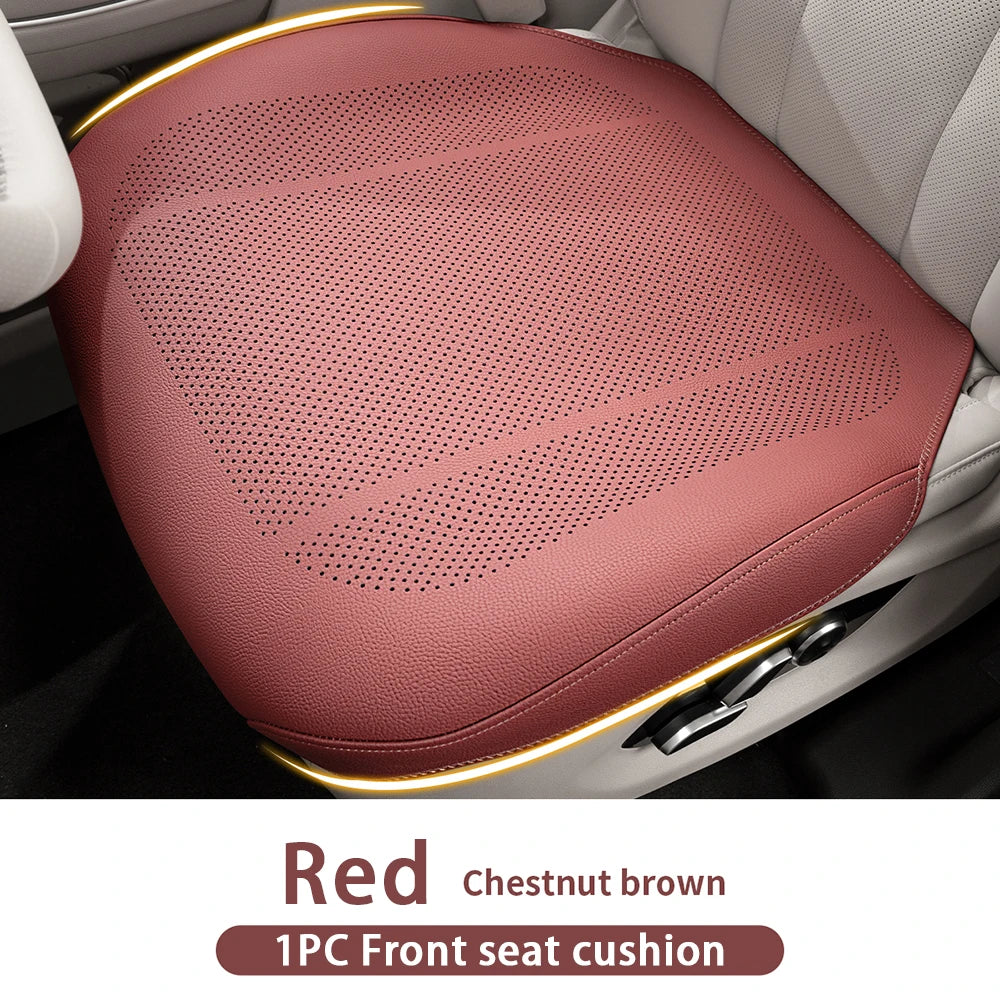 Universal Car Seat Cushion Leather Thin Breathable Hole Summer Car Interior Seat Cover Four Seasons Automotive Parts