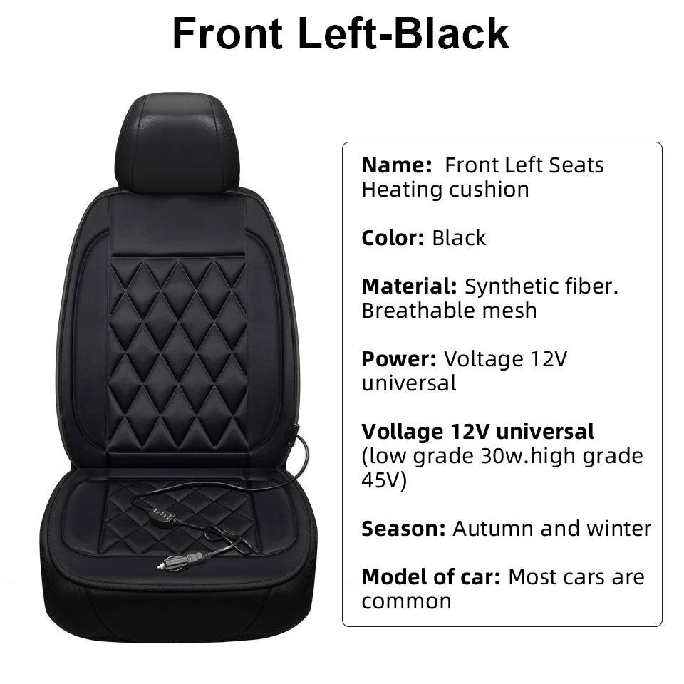 12V Universal Car Heated Seats Cushion Fast Heating Car Seat Covers Warm Winter Car Accessories Heating Pads Available Black＆Red